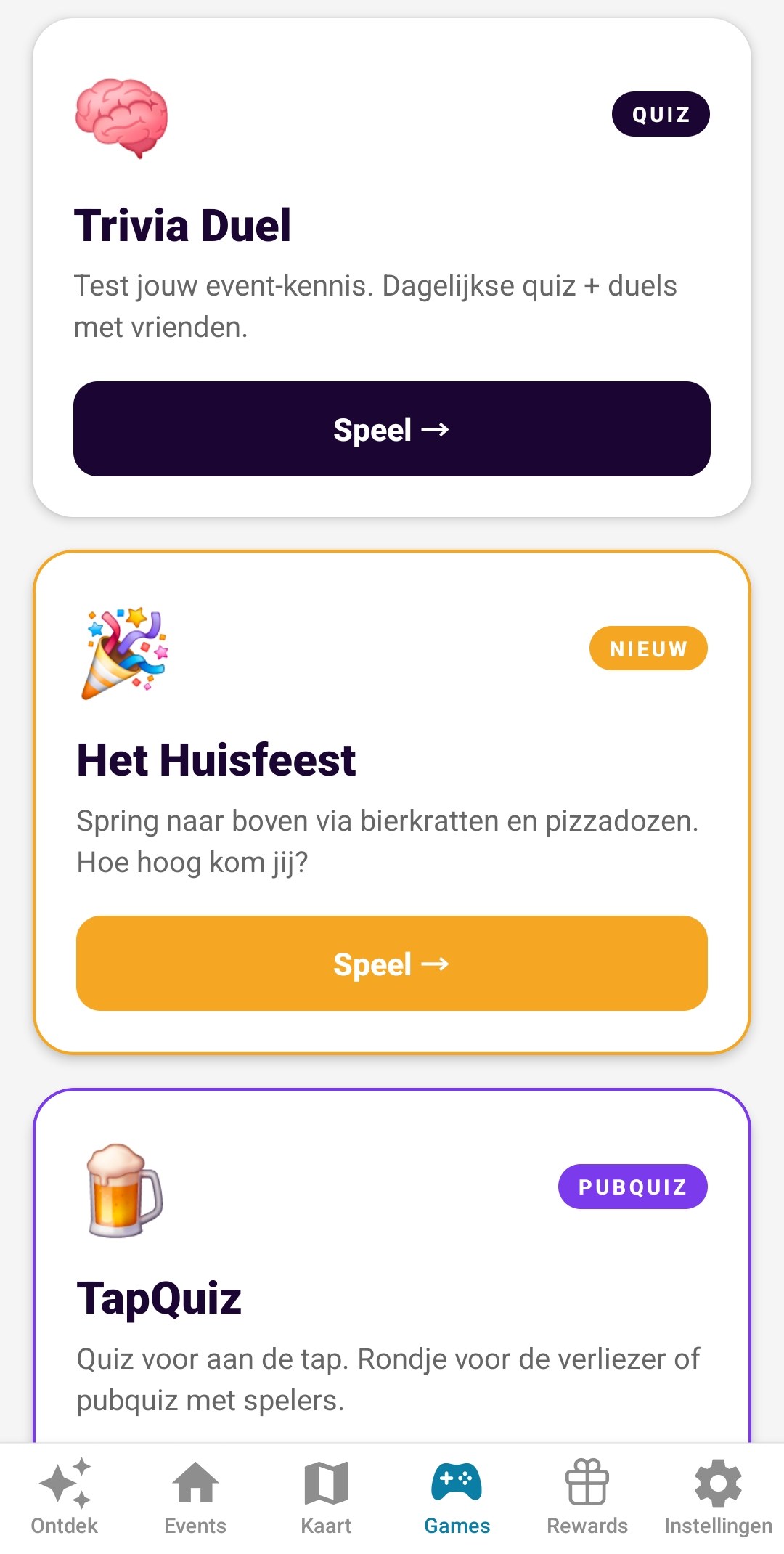 NEXOZ games overzicht