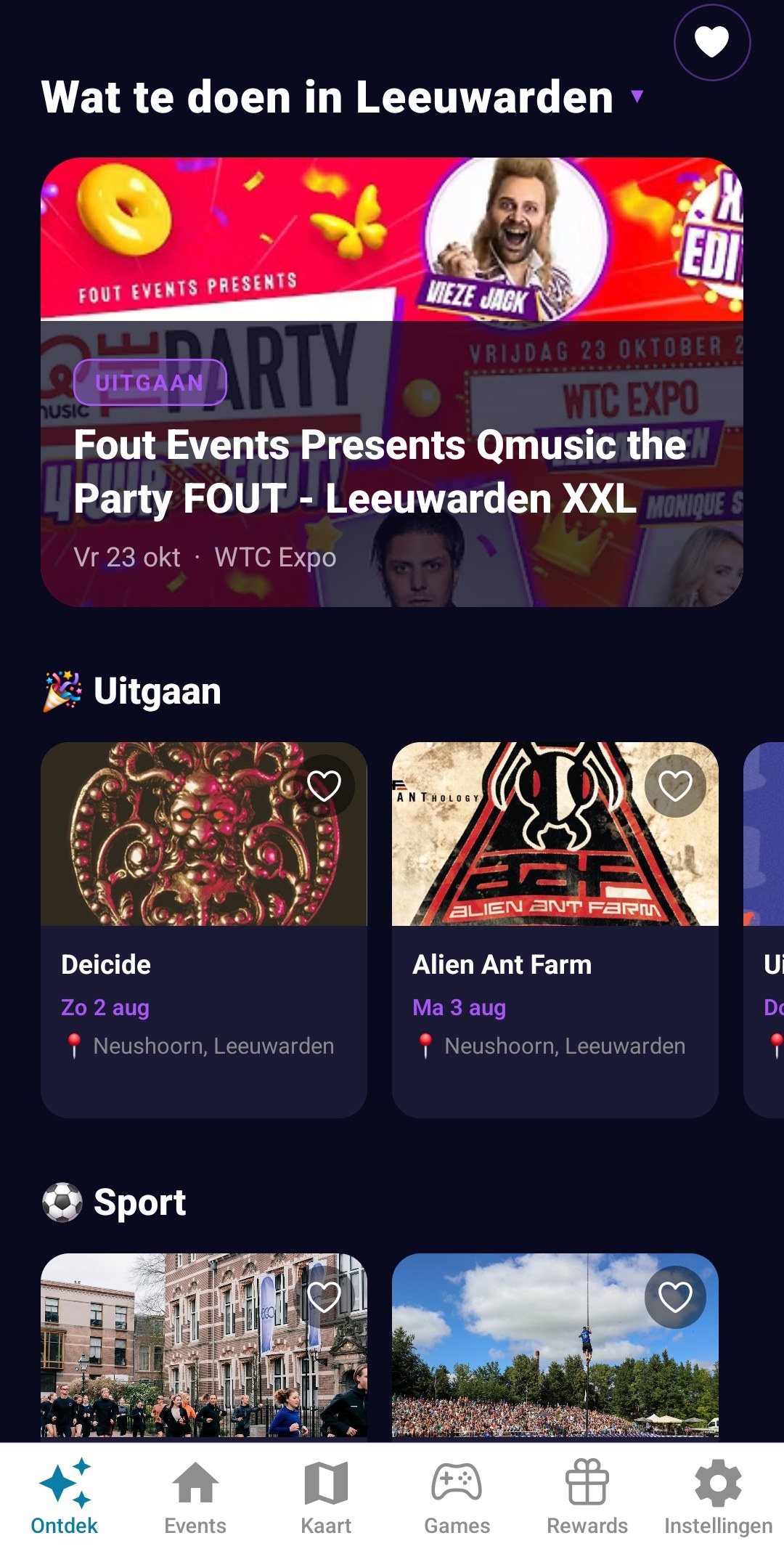 NEXOZ app — events ontdekken